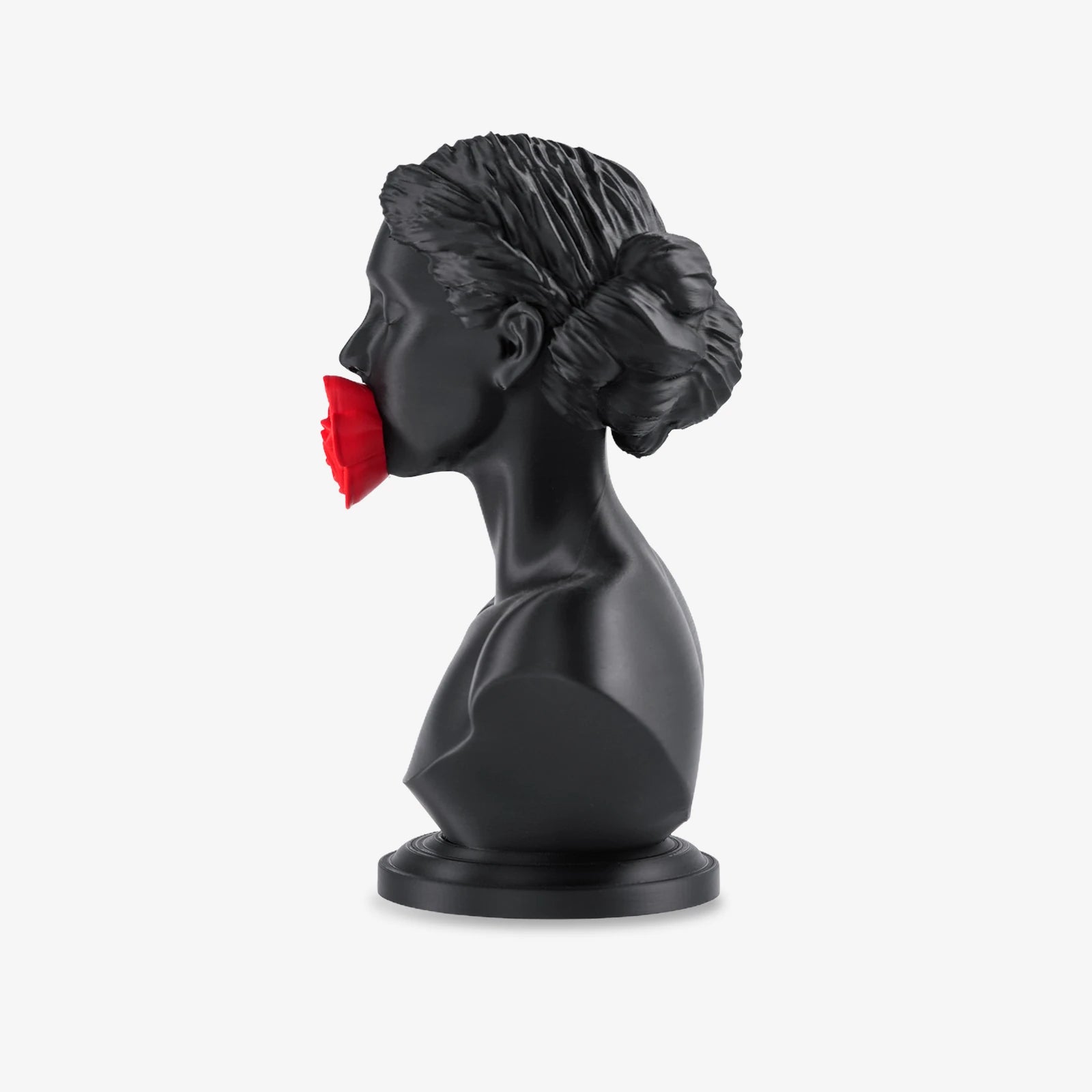 Side view of Silence of Flowers bust sculpture